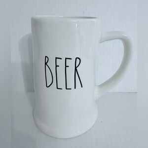 Rae Dunn Artisan Collection White 'BEER' Ceramic Stein